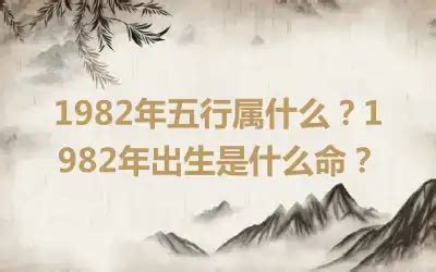 1982年是什么年|1982年五行属什么？1982年出生是什么命？